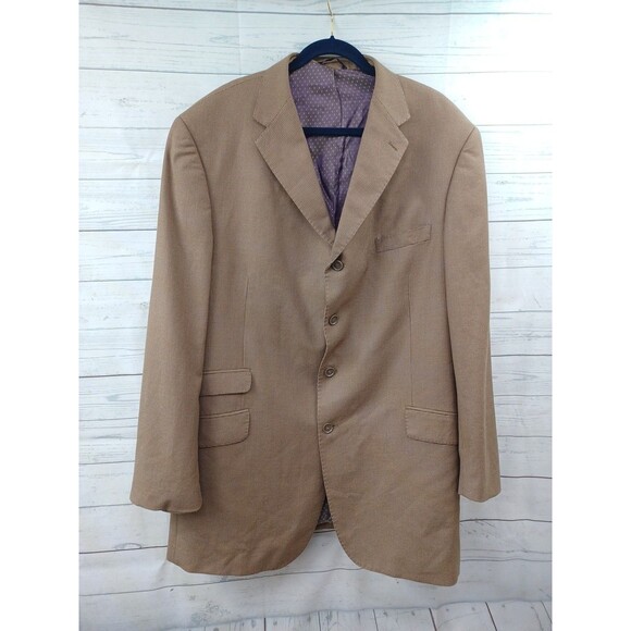 Earvin Magic Johnson Signature Brown Houndstooth Suit Sz 50XL Pants 44XLx34 - Picture 2 of 14